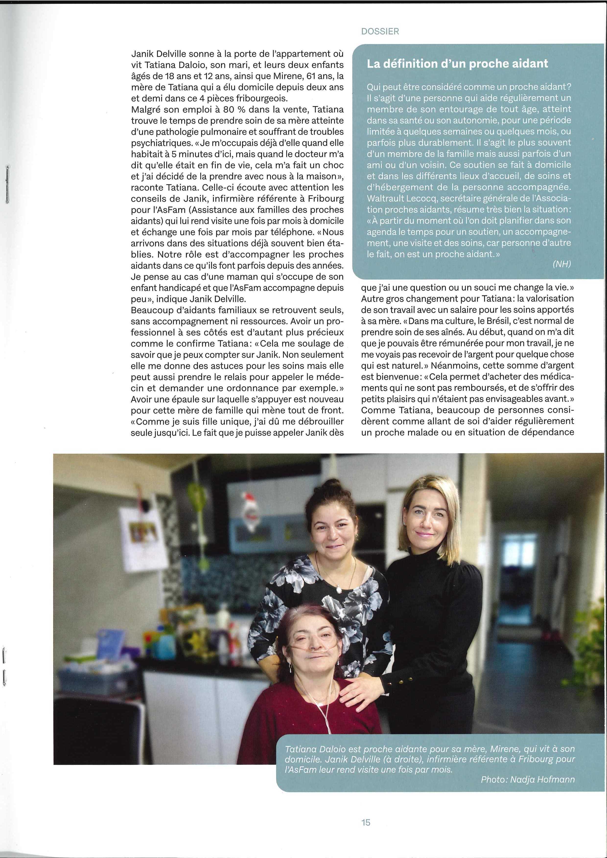 Page 2 article proches aidants ARAM Magazine