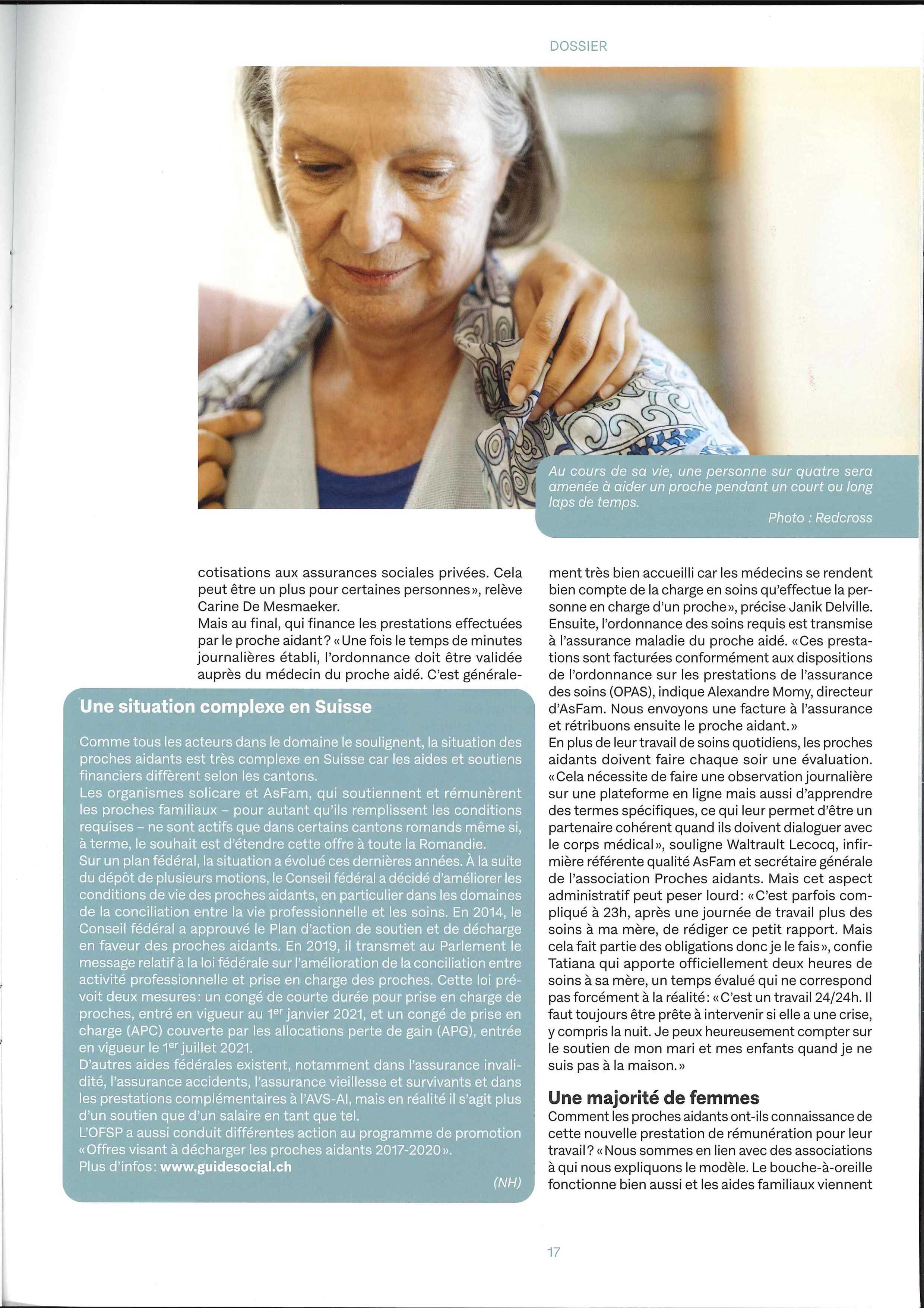Page 4 article proches aidants ARAM Magazine